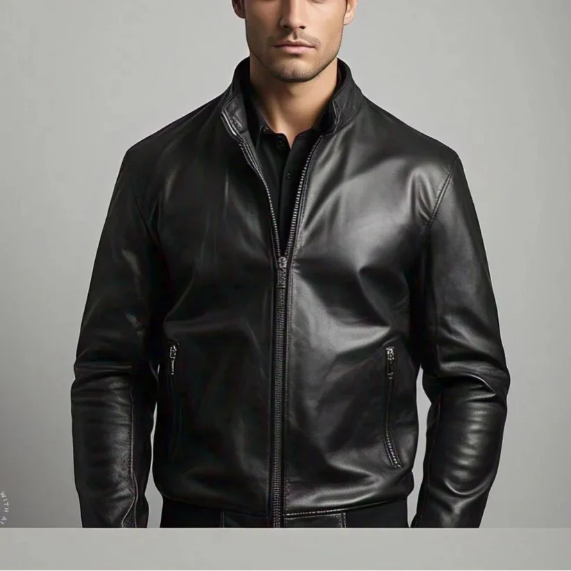 Men's Leather Biker Jacket