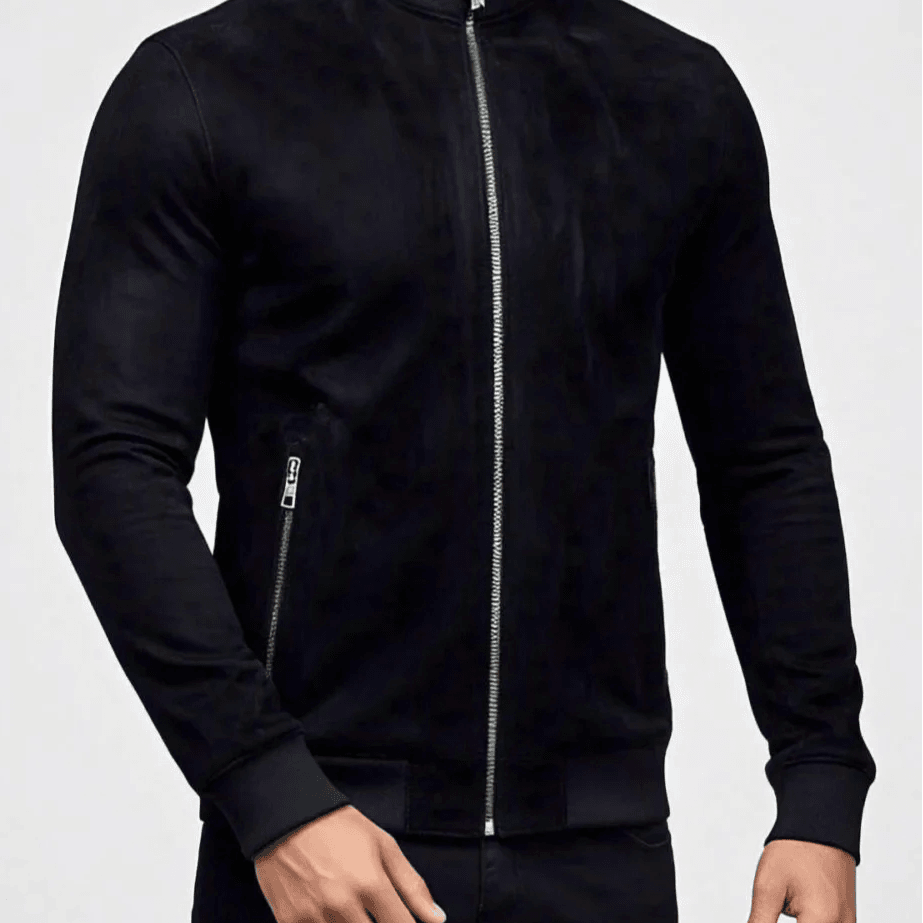 Black Sedu Jacket with Zipper Closure - Leathers Wear