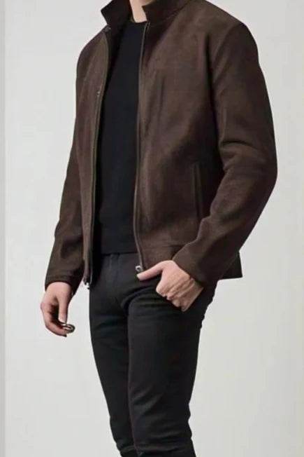 Brown Suede Leather Jacket - Leathers Wear
