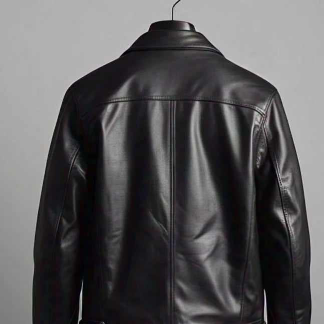 Men's Bold Black Leather Jacket | Command Attention