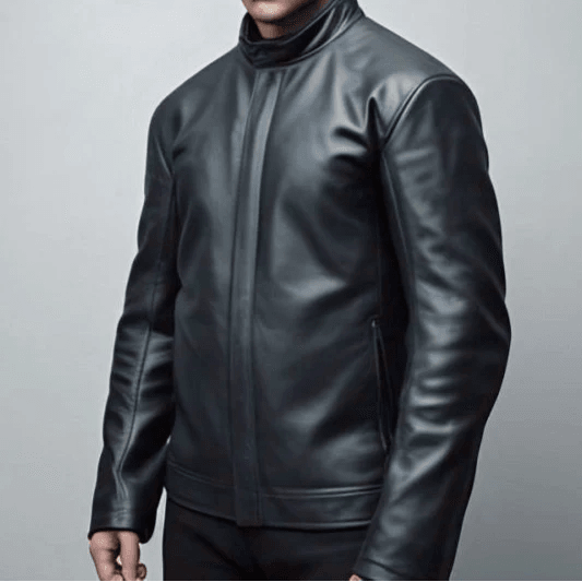 Bold Black Leather Jacket - Leathers Wear