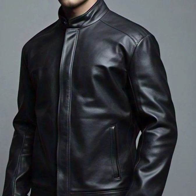 Bold Black Leather Jacket - Leathers Wear