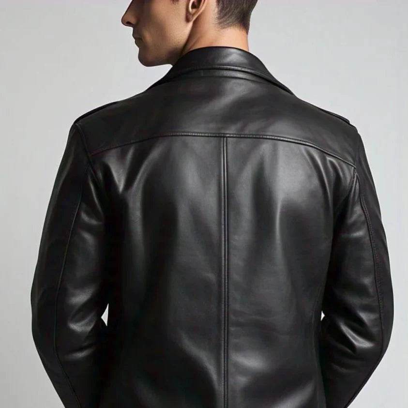 Classic Black Leather Jacket - Leathers Wear