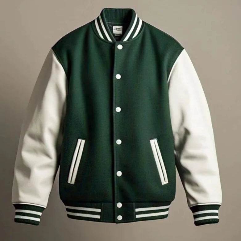 Black and Green Letterman Varsity Jacket