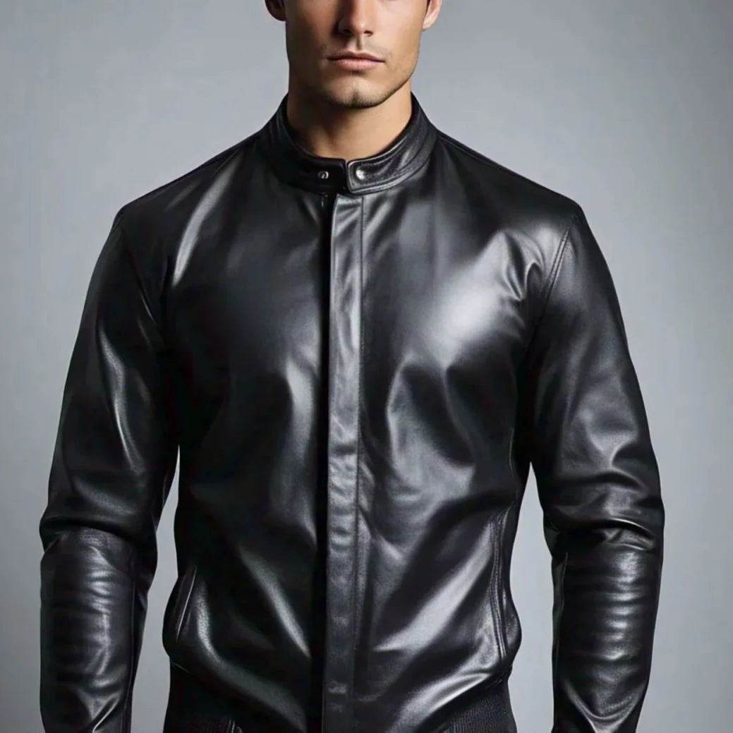 Classic Black Leather Jacket - Leathers Wear