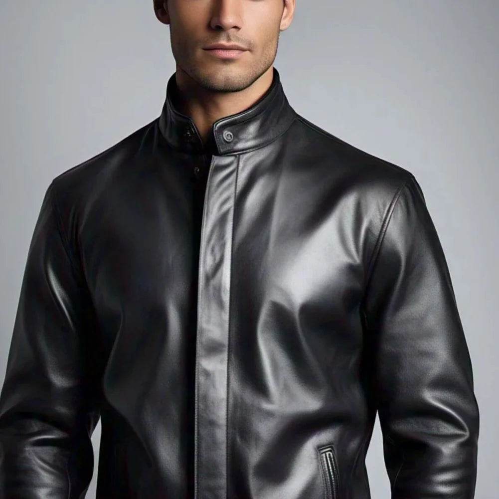 Classic Black Leather Jacket - Leathers Wear