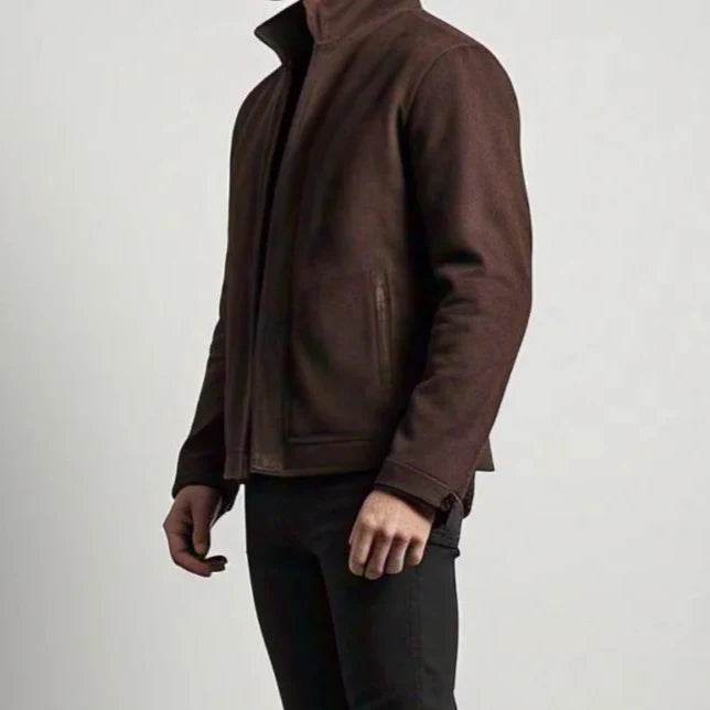 Brown Suede Leather Jacket - Leathers Wear